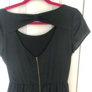Black Aline dress with bow back cut out